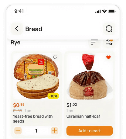 Catalog and product cards